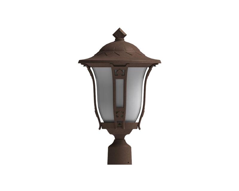 Palermo, Medium LED, aluminum, Post Mount, linen glass, 12W LED, 3000K or 4000K, 120V